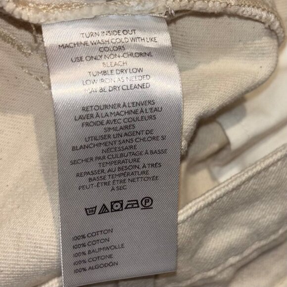 Pilcro Anthropologie Ivory Sparkle Relaxed Fit Cuffed Jeans Size 29 - Picture 6 of 6